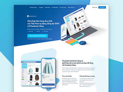 facebook shop clean landing page page minimalistic product simple ui visual design web website