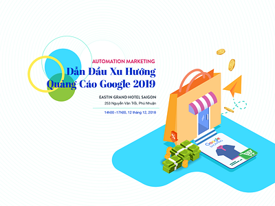 landing page for event with google shopping automaton design event hcm hochiminh illustration landing page marketing promotions ui web website