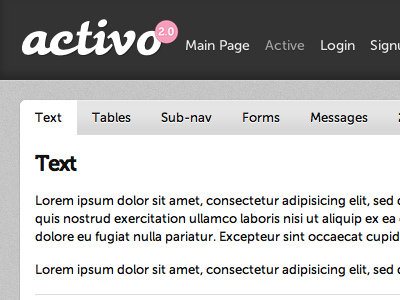 Activo 2.0 activo theme ui web web app