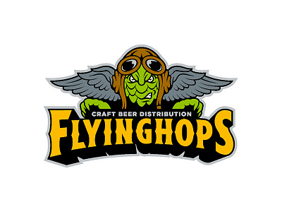 Flyinghops beer craft design hop logo nba nfl type