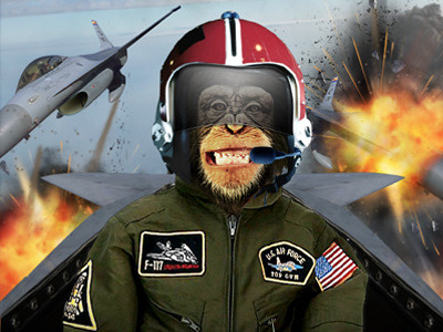 "U.S. Ape" Movie Poster ape explosions jet military