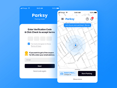 Parksy app app app design freelance design mobile ui