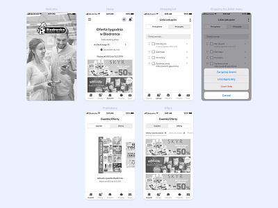 Biedronka app - wireframe concept app digital freelance design mobile ui