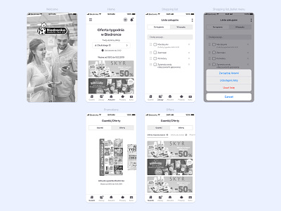 Biedronka app - wireframe concept