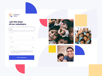 Volunteer foundation | Rebranding button dropdown form input