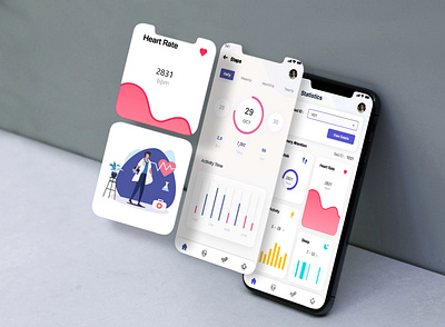 Fitness Tracker Mobile App Design branding graphic design mobile ui design mobiles ui ui design uiux visual design
