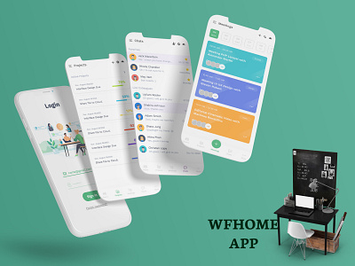 WFH Mobile APP UI/UX Design dashboard design graphic design illustration logo mobile ui design mobiles ui ui design visual design website