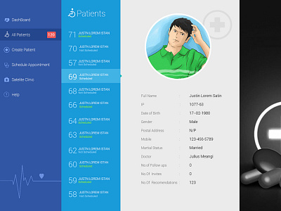 UI Patient Screen dashboard hospital dashboard patient screen