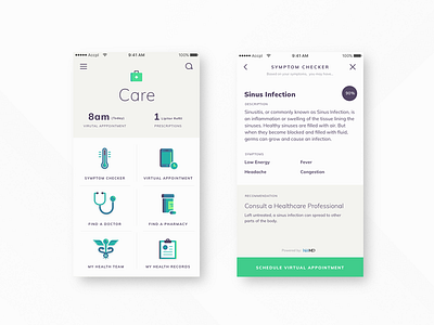 Health App Concept app care concepts health iconography icons ios typography