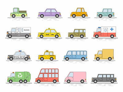 Car icons set