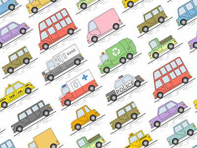 car seamless pattern auto automobile car collection compass design direction drive flat graphic icon icons