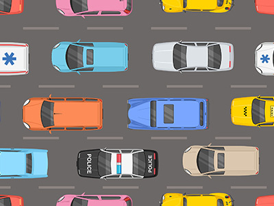 Cars Top View pattern auto automobile car cargo collection design drive freight icon illustration isolated lorry