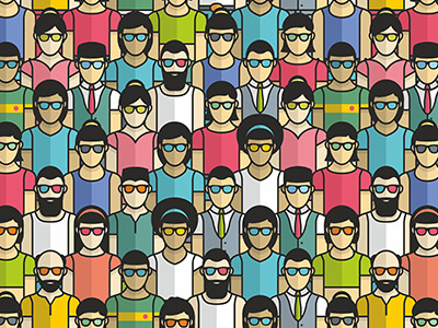 Group of People Seamless Pattern group illustration job man market paper pattern people person