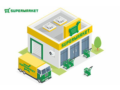 Supermarket architecture building business cartography city commercial mall map market sale shopping