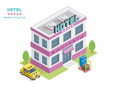 Hotel architecture awning building business city hostel hotel house icon street suitcase travel