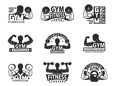 Gym Emblem Set by Volyk Ievgenii on Dribbble