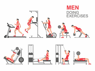 Men doing exercises