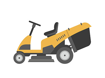 Yellow lawnmower