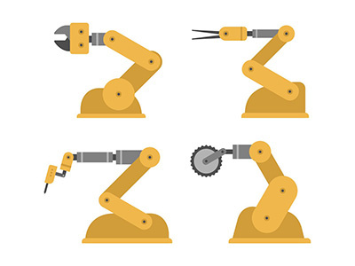 Robotic arm arm assembly computer control electronic flat future hand industry machine robot robotic