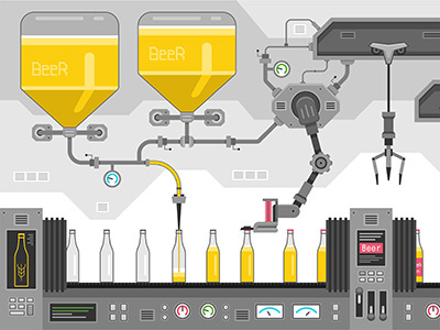 Beer bottles on the conveyor alcohol barley beer bottle brew brewing conveyor drink factory fermentation label process