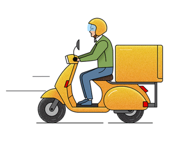 Scooter Courier 2d ae after affects animation atv bike courier delivery fast motion design motorcyclist rider
