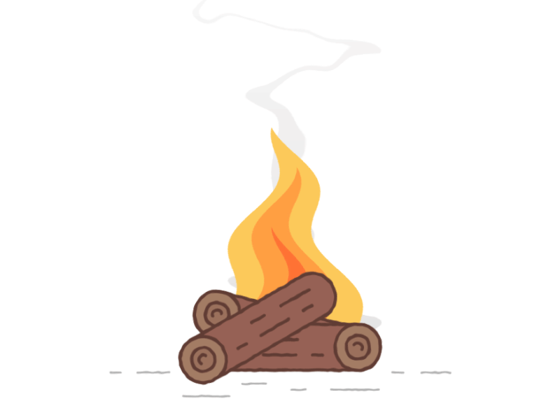 Bonfire 2d ae after affects animation bonfire cartoon design fire gif motion design warm wood