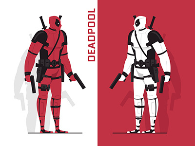 Deadpool art comic cute deadpool illustration line marvel movie sticker superhero vector wade wilson