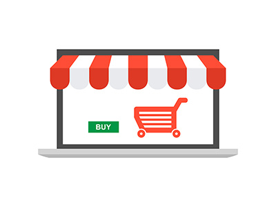 Online Store Laptop business e commerce illustration laptop online open shop store website