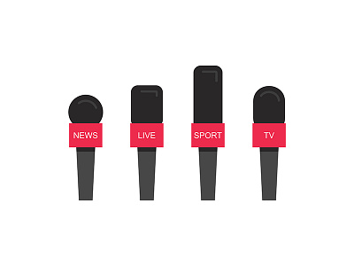 News microphones interview journalism media microphone news paparazzi press red tv vector