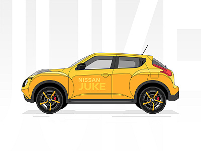Nissan Juke art car city cool daily datsun design flat icon illustration logo nissan juke popular vector yellow