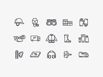 Icons for personal protective equipment fire flat iconfinder icons illustration interface line russia safety sale ui vector