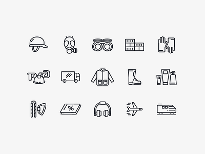 Icons for personal protective equipment