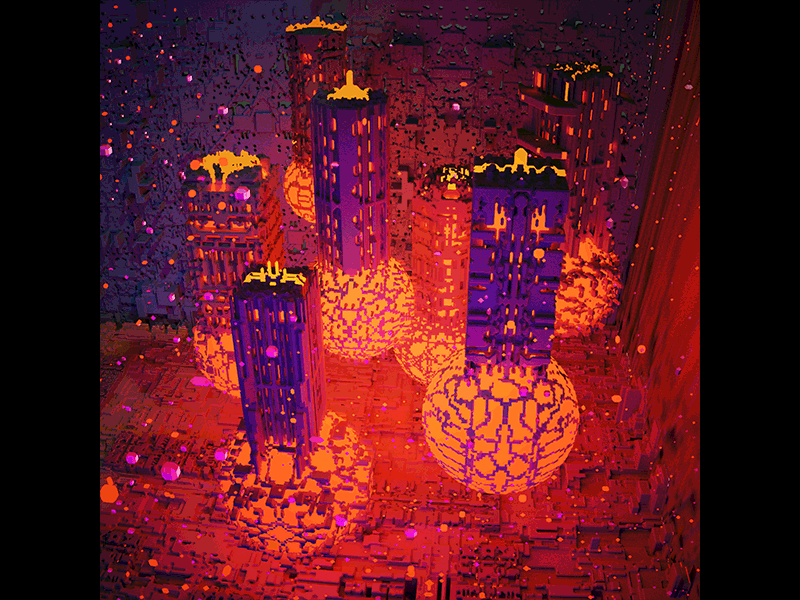 The Suspended City “Azarcity” 3d cg cubes game game illustrator games gif illustration illustrator lowpoly magicavoxel motion nft pixel pixelart render stop motion voxel voxel artist voxelart