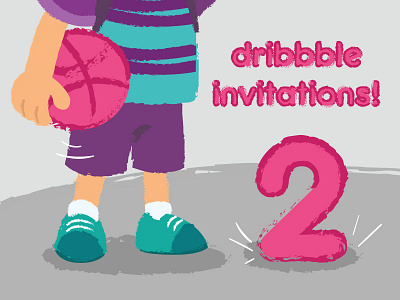 2 Dribbble Invitations ! 2 design designer dribbble illustration illustrator invitation invitations invite ui ux