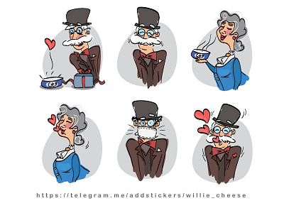 Willie Stickers-04 gift illustration illustrator kiss love lovely sick sticker stickers telegram stickers woman