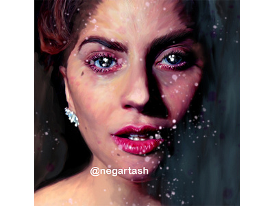 Lady Gaga portrait digital art digital artist digital paint digital painting face paint illustraiton illustrator lady gaga painting portait portrait painting