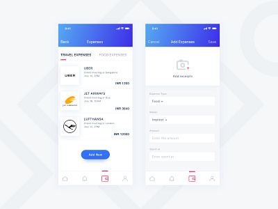 Expense Page cleanui interface minimal mobileapp