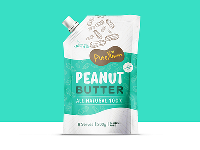 PureYumm Peanut Butter - Doypack Packaging Design butter doypack food packaging packaging packaging design peanut
