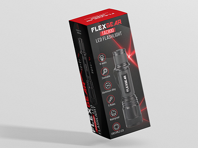 LED Flashlight Box Packaging Design