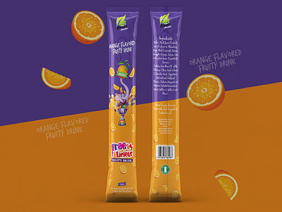 Stick Sachet Wrapper Design for Orange Juice