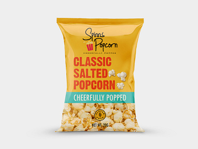 Spinns Popcorn Packaging Design bold packaging food packaging modern packaging popcorn packaging pouch packaging