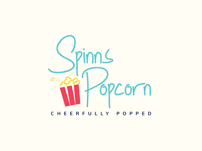 Spinns Popcorn Logo Design logo design packaging popcorn logo design