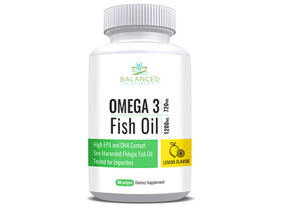 Omega 3 and Fish Oil Label Balanced fish oil fish oil label label design omega 3 omega 3 label supplement supplement label