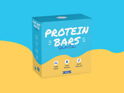 Vanilla Protein Supplement Box Packaging Template