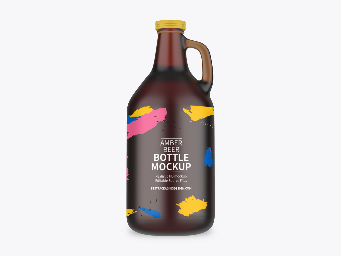 Download Amber Growler Beer Bottle Mockup By Anchal On Dribbble