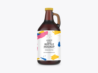 Download Amber Growler Beer Bottle Mockup By Anchal On Dribbble