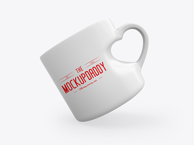 Heart Shape Handle Coffee Mug Mockup branding coffee coffee mug mockup heart love mockup mug mug mockup mug psd mockup photoshop psd retro