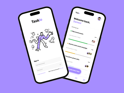 Taskio- Simple task manager app branding design ui ux