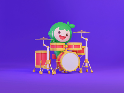 let's play drum 3d blender design drum illustration