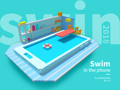 Swim in the phone 3d magicavoxel